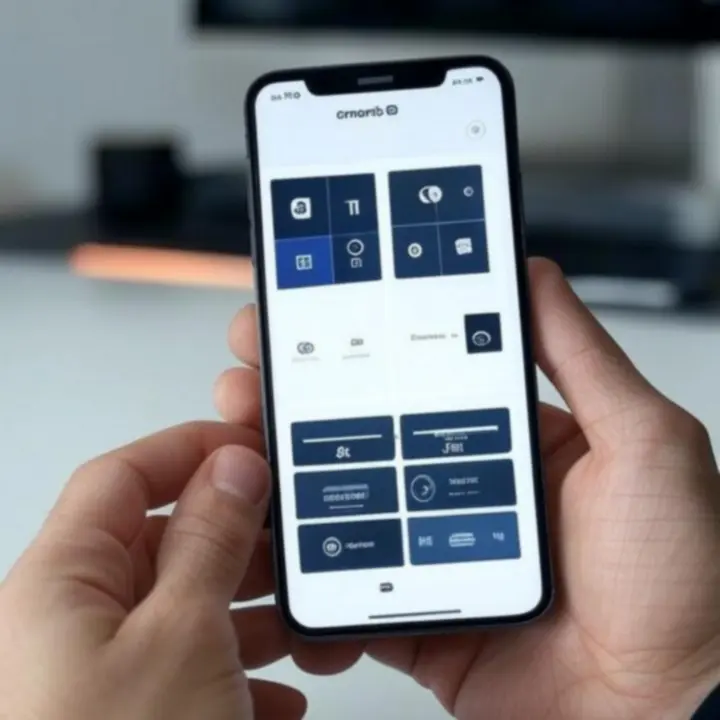 Smartfon wyświetlający panel zarządzania inteligentnymi urządzeniami