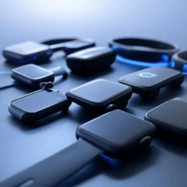 Nowoczesne urządzenia wearables SmartElectrio na minimalistycznym tle